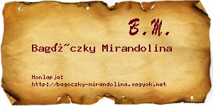 Bagóczky Mirandolina névjegykártya